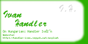 ivan handler business card